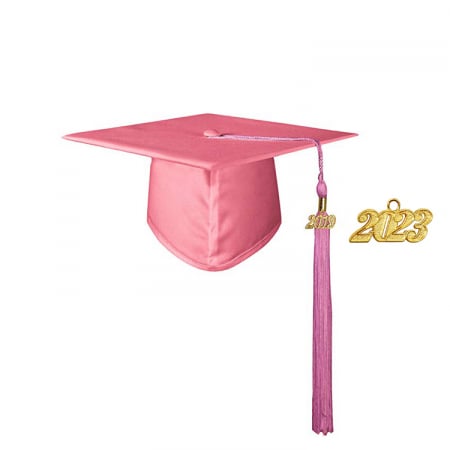 Cap & Tassel - Matte Pink Bachelors Cap