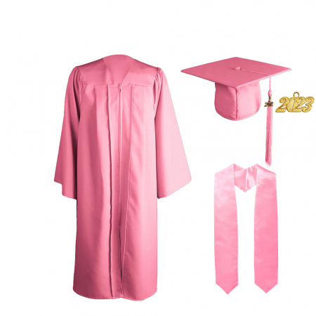 Gown, Cap, Tassel & Stole - Matte Pink Blue Bachelors Gown, Cap, Tassel & Stole
