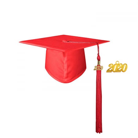 Cap & Tassel - Matte Red  Masters Cap