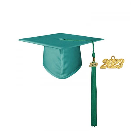 Cap & Tassel - Matte Turquoise Bachelors Cap