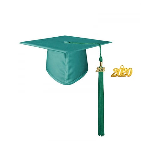 Cap & Tassel - Matte Turquoise  Masters Cap