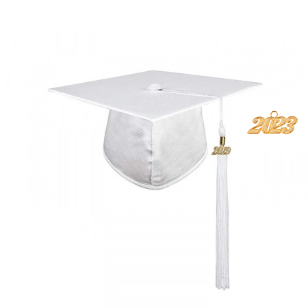 Cap & Tassel - Matte White  Doctoral Cap