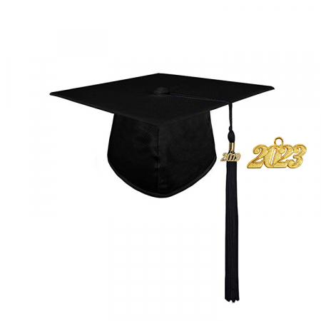 Cap & Tassel - Shiny Black Bachelors Cap