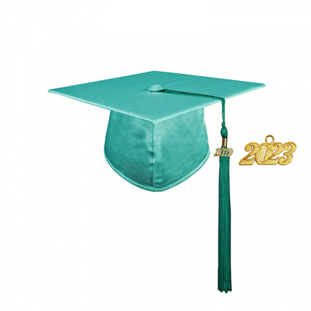 Cap & Tassel - Shiny Green Bachelors Cap