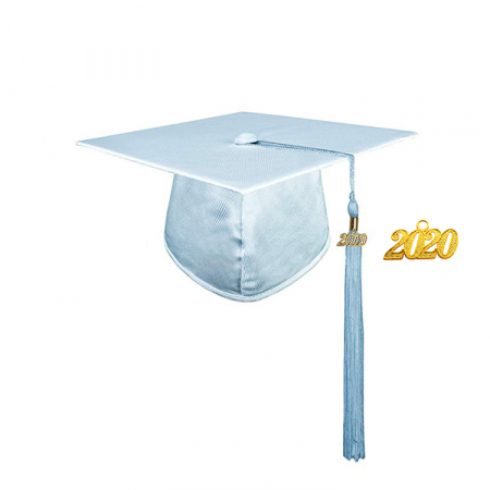 Cap & Tassel - Shiny Light Blue Masters Cap