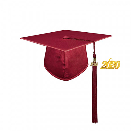 Cap & Tassel - Shiny Maroon Masters Cap