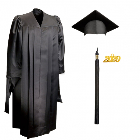 Cap, Gown & Tassel - Shiny Masters Gown, Cap, & Tassel