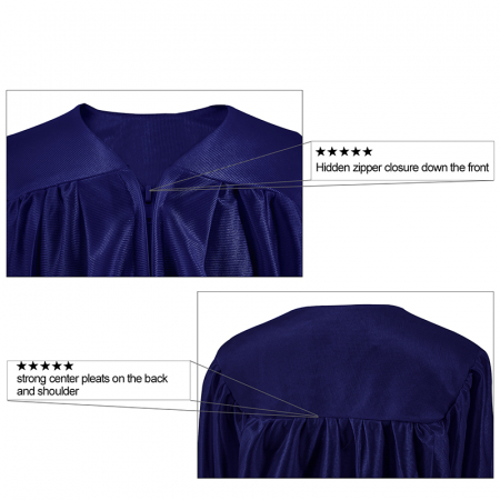 Shiny Navy Blue Bachelors Gown [3]