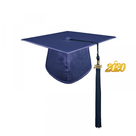 Cap & Tassel - Shiny Navy Blue Masters Cap