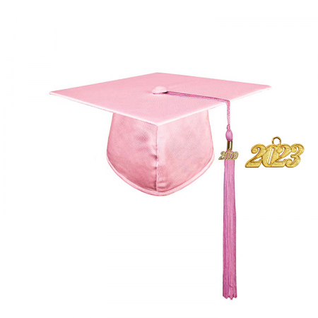 Cap & Tassel - Shiny Pink Bachelors Cap
