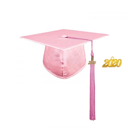 Cap & Tassel - Shiny Pink Masters Cap