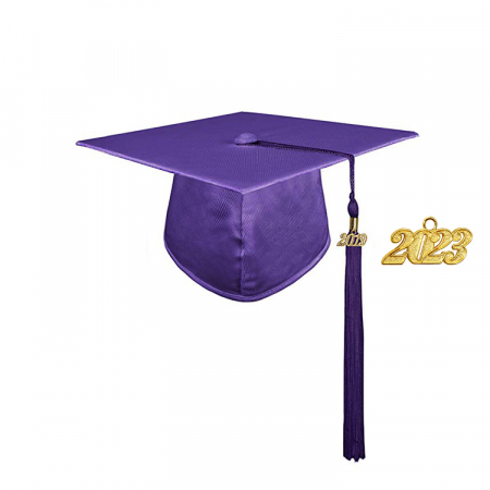 Cap & Tassel - Shiny Purple Bachelors Cap