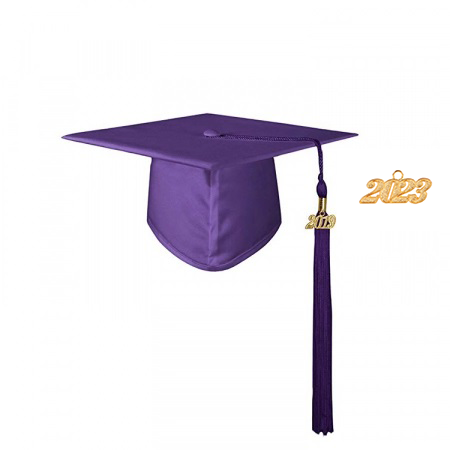Cap & Tassel - Shiny Purple Doctoral Cap