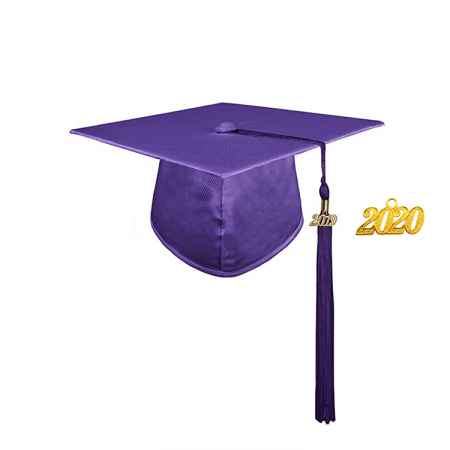 Cap & Tassel - Shiny Purple Masters Cap