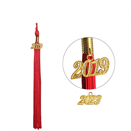 Shiny Red Bachelors Gown, Cap & Tassel [3]