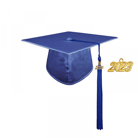 Cap & Tassel - Shiny Royal Blue Bachelors Cap