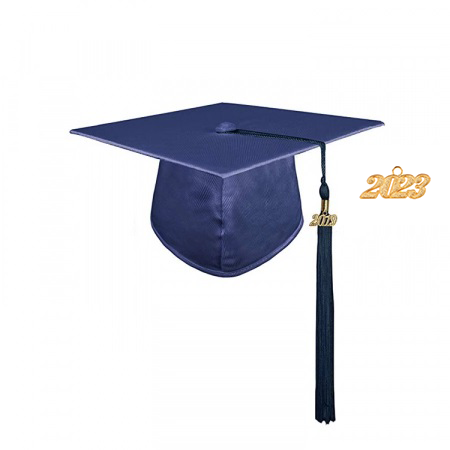 Cap & Tassel - Shiny Royal Blue Doctoral Cap