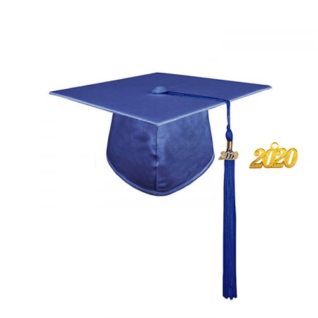 Cap & Tassel - Shiny Royal Blue Masters Cap