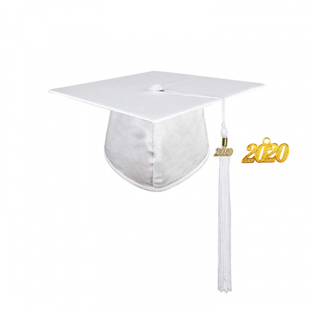 Cap & Tassel - Shiny White Masters Cap