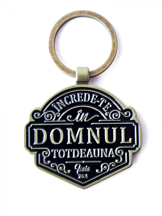 Breloc metalic in cutie: Increde-te in Domnul totdeauna! [4]