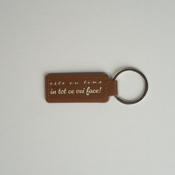 Breloc piele - Domnul Dumnezeul tău este cu tine [3]