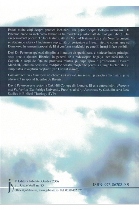 Comuniunea cu Dumnezeu. O teologie biblica a inchinarii [2]