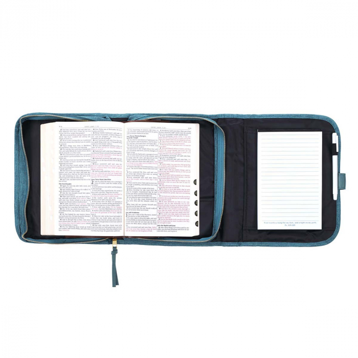 Faith Teal Tri-fold Organizer Bible Cover [4]