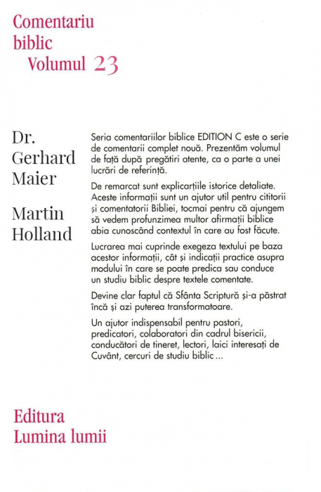 Epistola lui Iacov & Iuda, comentariu biblic, vol. 23 [2]