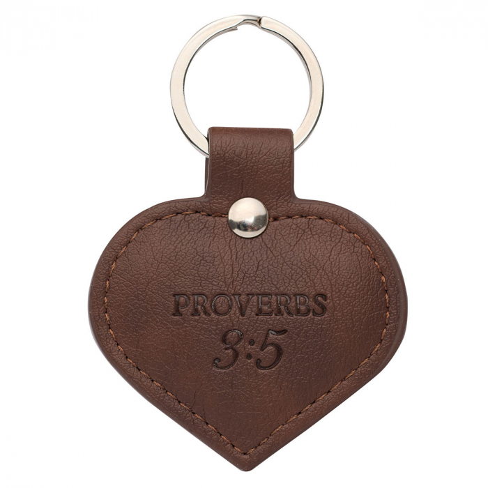 Heart-shaped TRUST Faux Leather Keyring [2]
