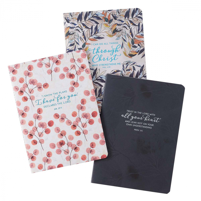 Through Christ Navy Floral Large Notebook [3]