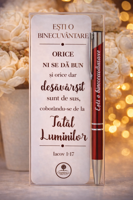 Pix+semn de carte - esti o binecuvantare (alb) [2]