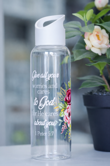 Sticla apa plastic - Give all your worries and cares to God [2]