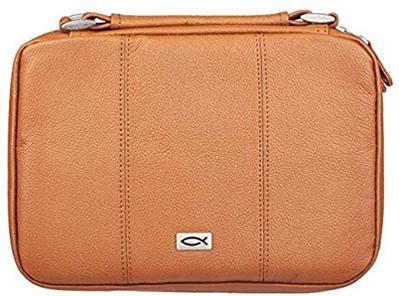 Husă Biblie - Fish - Light brown - Full grain leather
