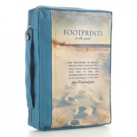 Husă Biblie - Footprints - Blue - Polycanvas