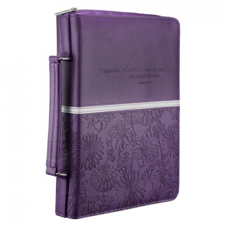 Husă Biblie - I know the plans Purple Luxleather