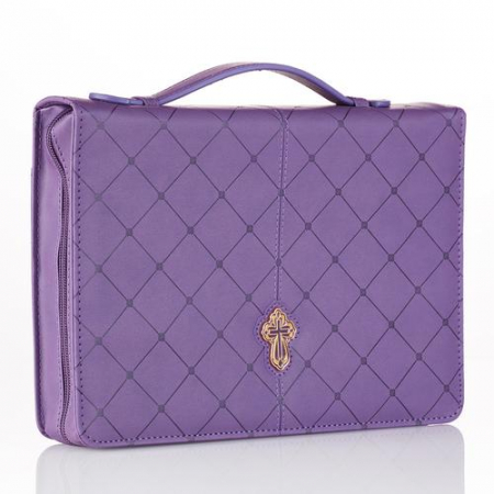 Husă Biblie - Cross - Purple - Medium - LuxLeather