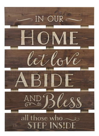 Tablouri din lemn - In our home let love abide