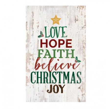 Produse din lemn - Love Hope Faith Believe Chirstmas Joy
