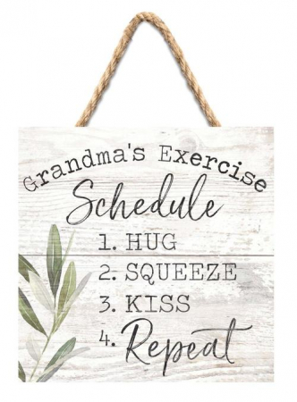Tablouri din lemn - Grandma's Exercise Schedule