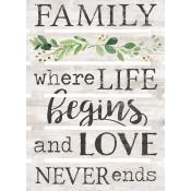 Tablouri din lemn - Family: where life begins and love never