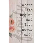 Tablouri din lemn - Where life begins and love never ends