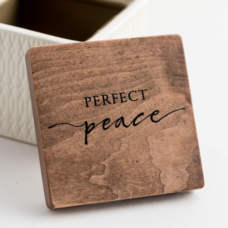Caseta ceramica cu capac din lemn - Perfect peace [2]
