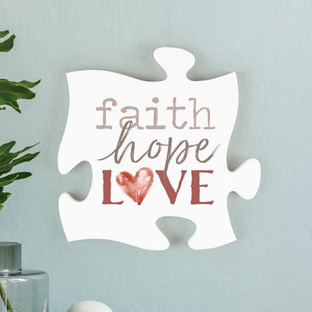 Tablouri din lemn - Faith Hope Love