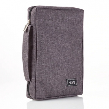 Husă Biblie - Fish - Gray - Medium- Polycanvas
