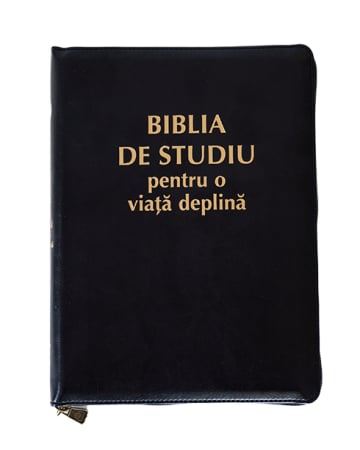 Biblii - Biblia de studiu pentru o viata deplina - coperta piele neagra, fermoar