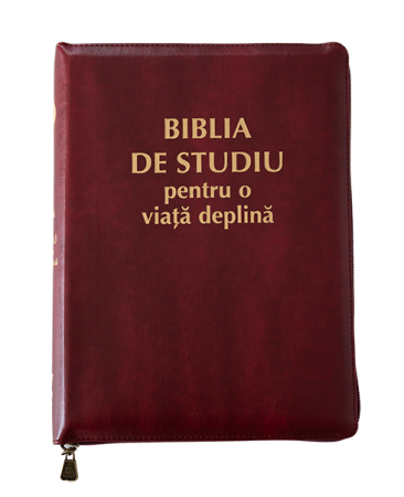 Biblii - Biblia de studiu pentru o viata deplina - coperta piele visinie, fermoar