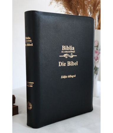 Germana - Biblie - editie bilingva romana-germana - neagra, PF - cu concordanta