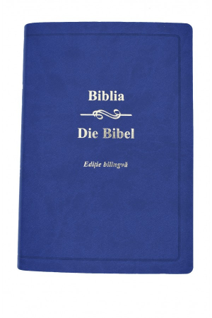Germana - Biblia - editie bilingva romana-germana -  albastru