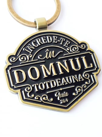 Breloc metalic in cutie: Increde-te in Domnul totdeauna! [4]