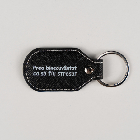 Brelocuri - Breloc piele negru - prea binecuvantat